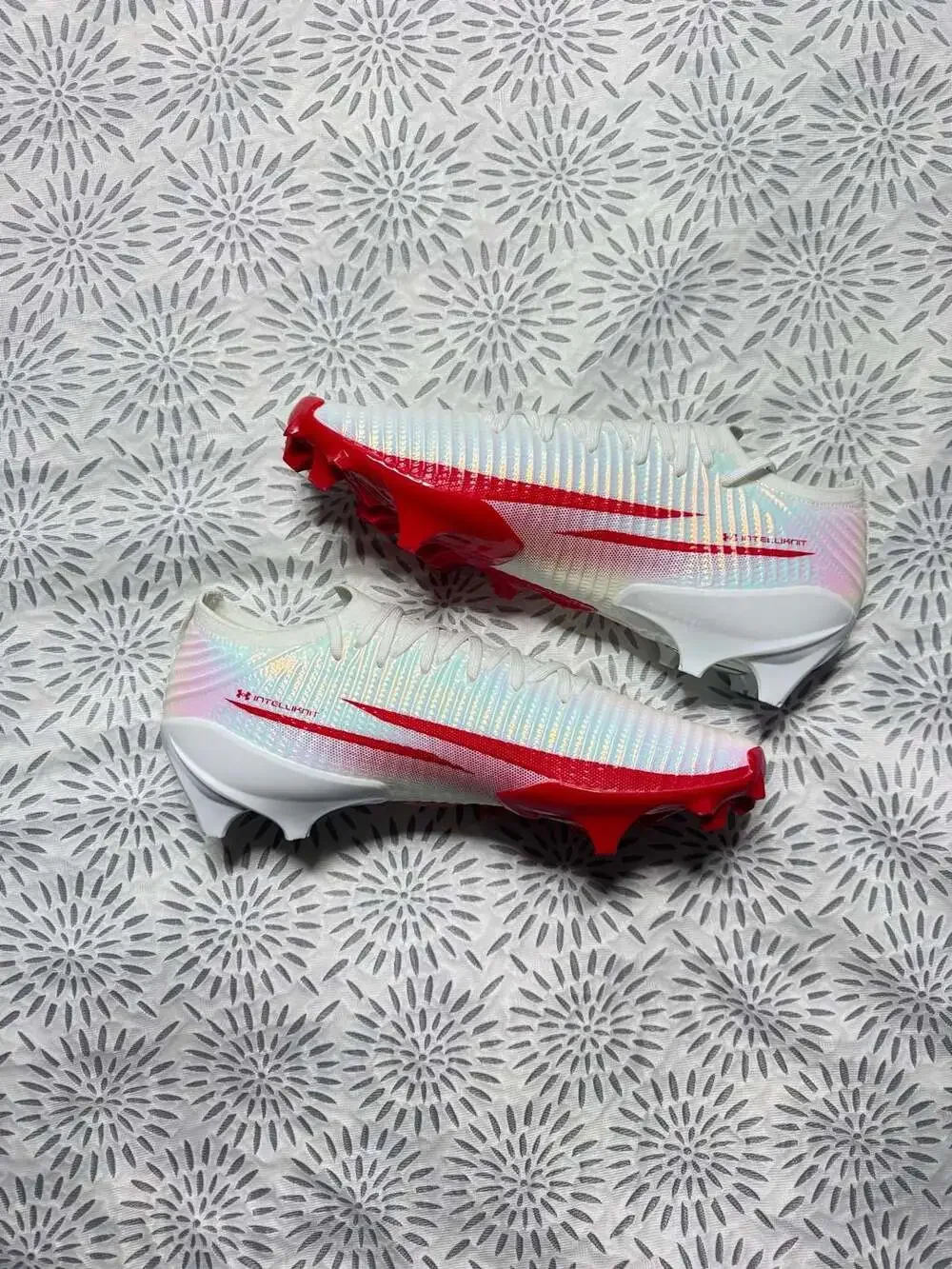 Under Armour Blur Pro Men's Football Cleats White Red 12 Mens 3028220-101